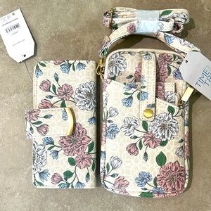 NEW Floral Design - 1 Crossbody With Small Wallet And 1 Wallet